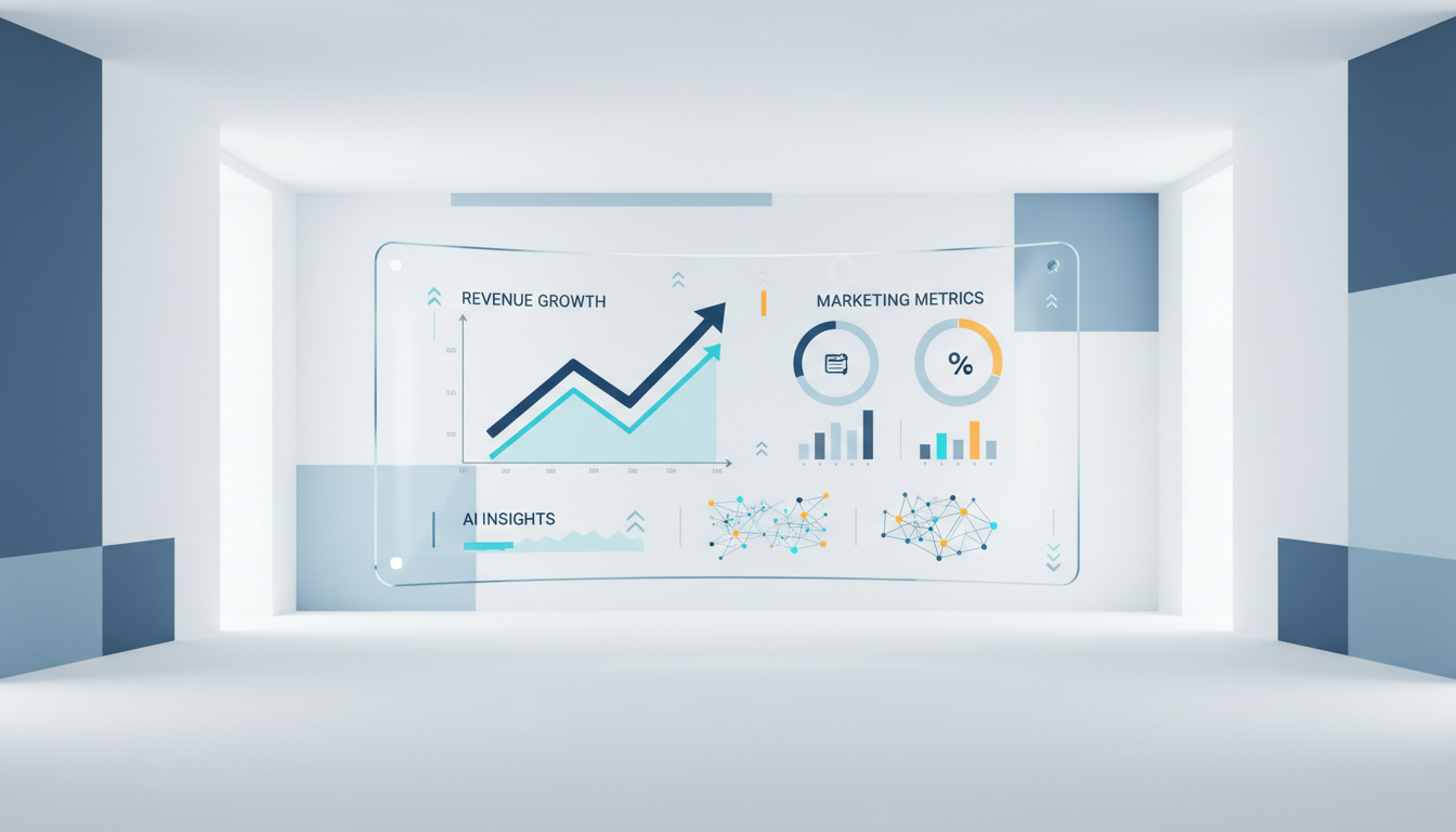 Business growth consultancy UK — data dashboard showing revenue growth and marketing performance